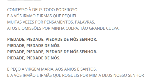 CONFESSO À DEUS - COMUNIDADE RECADO (1ª fórmula do Missal Romano ...
