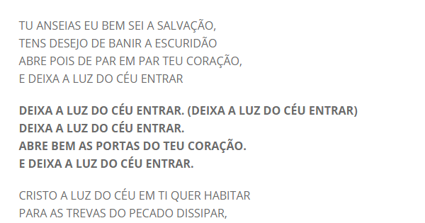 DEIXA A LUZ DO CÉU ENTRAR - Músicas para Missa
