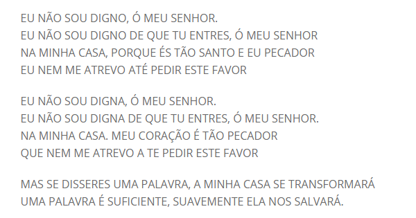 Eu Não Sou Digno Músicas Para Missa
