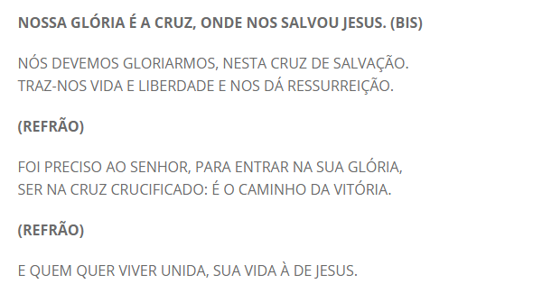 NOSSA GLÓRIA É A CRUZ - Músicas para Missa