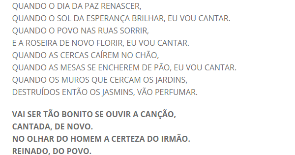 QUANDO O DIA DA PAZ RENASCER - Músicas para Missa