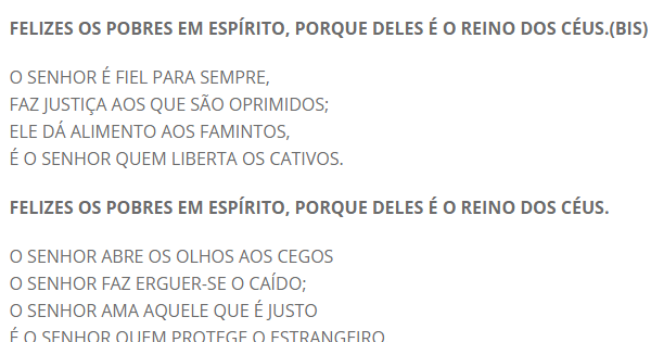 SALMO 145 - FELIZES OS POBRES EM ESPÍRITO, PORQUE DELES É O REINO DOS ...