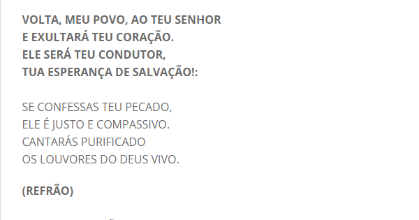 VOLTA MEU POVO AO TEU SENHOR - Músicas para Missa